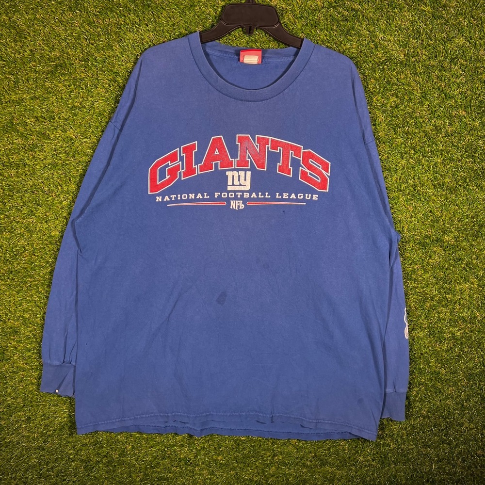 Vintage NFL New York Giants Long Sleeve Shirt Blue Graphic XXL 90s